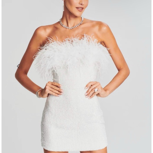 Retrofete feather sequin mini dress NEW - Picture 1 of 7